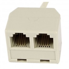 connector 2 x jack port M / F splitter phone adapter cable beige