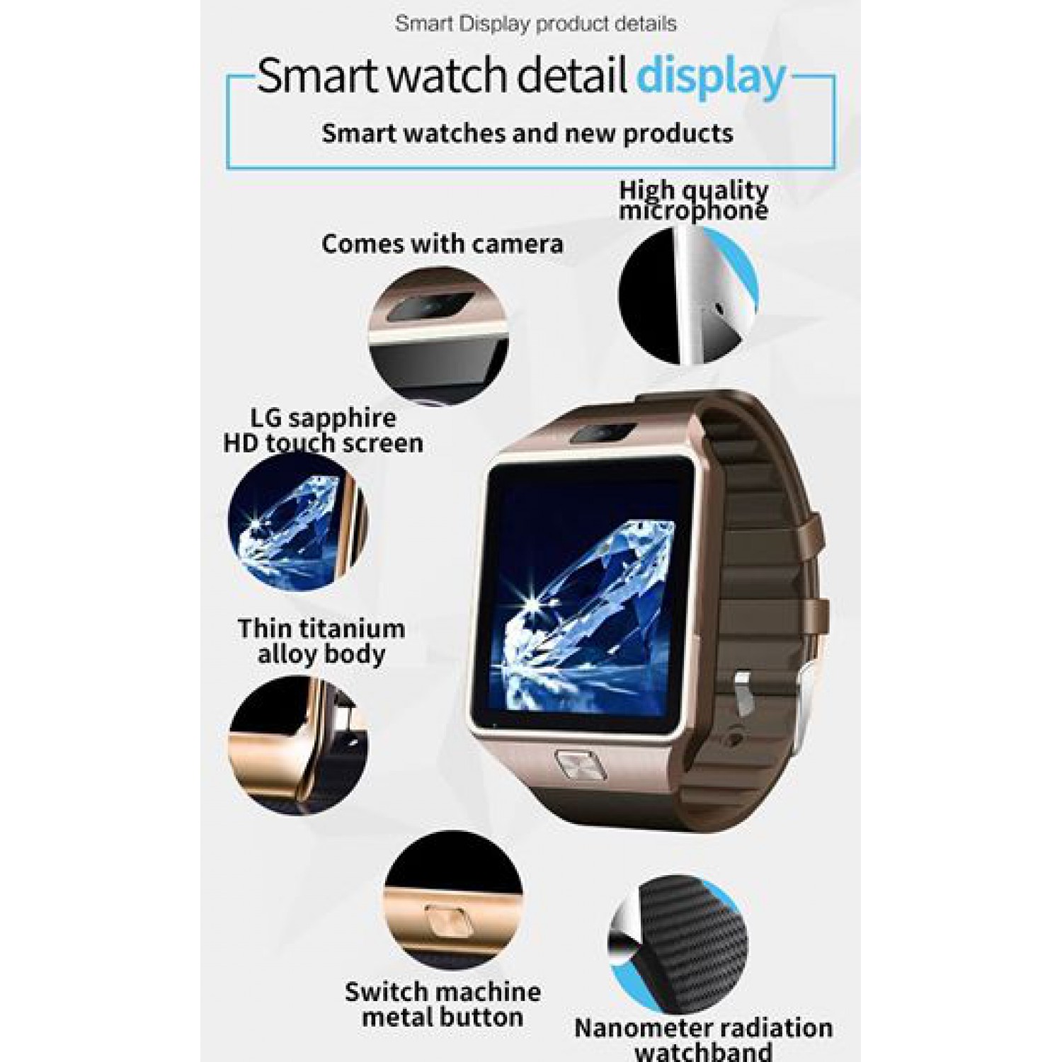 Electronics DZ09 Smart Watch Sport Led Men Brand Wrist Digital Watch Pedometer B