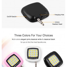 LED Selfie Flash Lamp Rechargeable Flash Fill-in Light 3.5mm Jack Plug Selfie Light LED Night Using Pocket Spotlight
