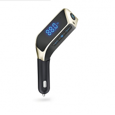 V1 Car FM Transmitter Bluetooth AUX Cigarette Lighter Charger, AM FM Radio Transmitter Receiver Adapter Kit, Dual USB Charger, Hands Free Calling