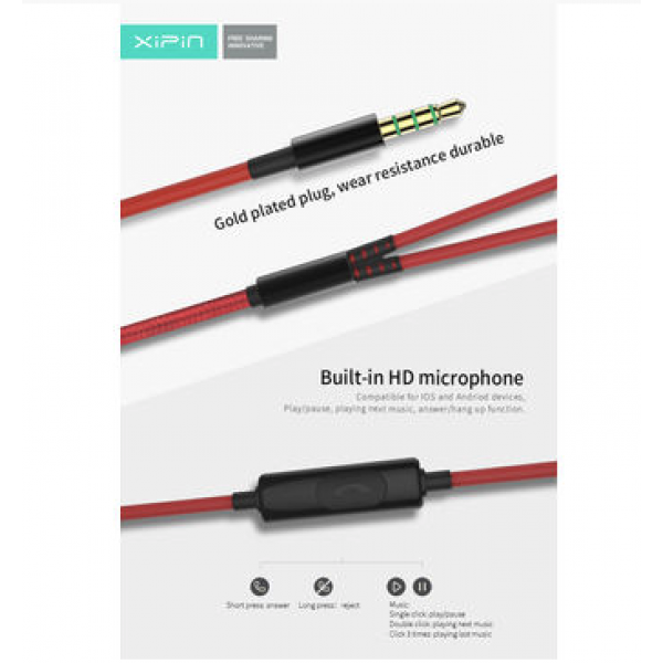 Handsfree XiPiN Metal Earphones HX730 Black