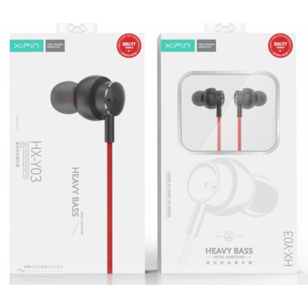Handsfree XiPiN HX-Y03 Heavy Bass Black/Red