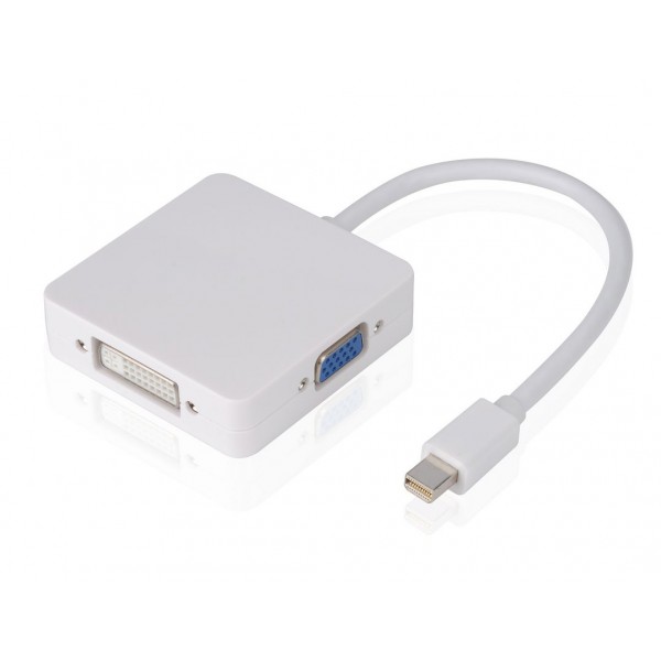 POWERTECH Adapter Mini Display Port (M) σε HDMI 1.4v/DVI/VGA (F), White