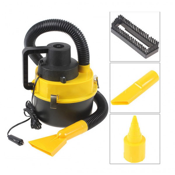 Φορητή σκούπα αυτοκινήτου AG149, 100W, υγρό-στεγνό καθάρισμα, κίτρινη
