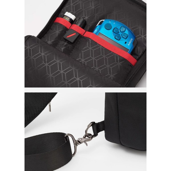 ARCTIC HUNTER Τσάντα Crossbody XB00100-BK, USB, μαύρο