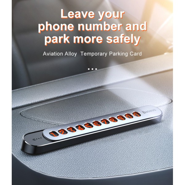 BASEUS συρόμενο panel αναγραφής τηλεφώνου ACNUM-E0S, για parking, ασημί