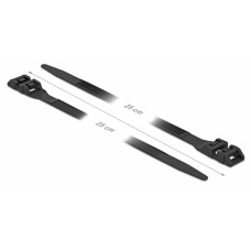 DELOCK Δεματικά καλωδίων 18889, 250x9mm, μαύρο, 10τμχ