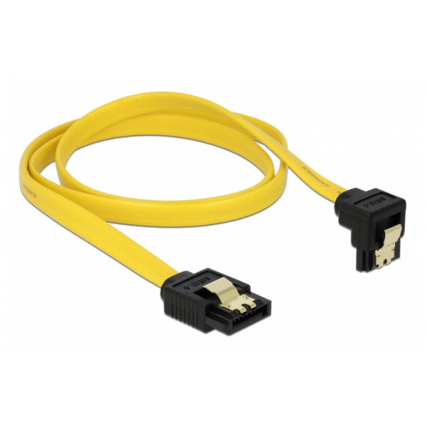 DELOCK καλώδιο SATA 3 Gb/s 7-pin σε 7-pin 90° 82482, metal clip, 0.7m DELOCK καλώδιο SATA 3 Gb/s 7-pin σε 7-pin 90° 82482, metal clip, 0.7m