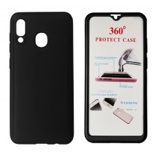 POWERTECH Θήκη Body 360° με Tempered Glass για Samsung A20, μαύρη