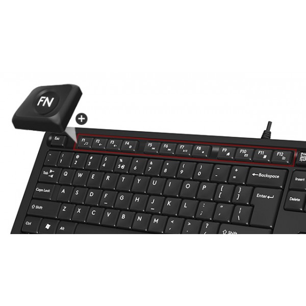 A4TECH ενσύρματο πληκτρολόγιο FK10 Fstyler series, ΕΝ/GR, μαύρο A4TECH ενσύρματο πληκτρολόγιο FK10 Fstyler series, ΕΝ/GR, μαύρο