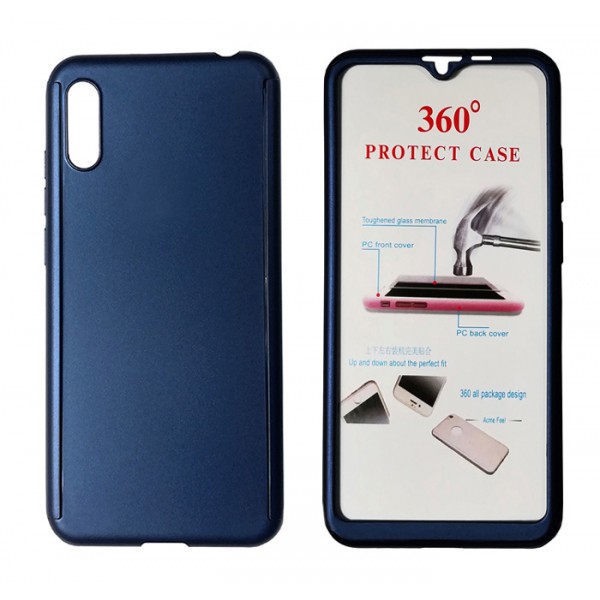 POWERTECH Θήκη Body 360° Tempered Glass, Huawei Y5 2019/Honor 8S, μπλε POWERTECH Θήκη Body 360° Tempered Glass, Huawei Y5 2019/Honor 8S, μπλε