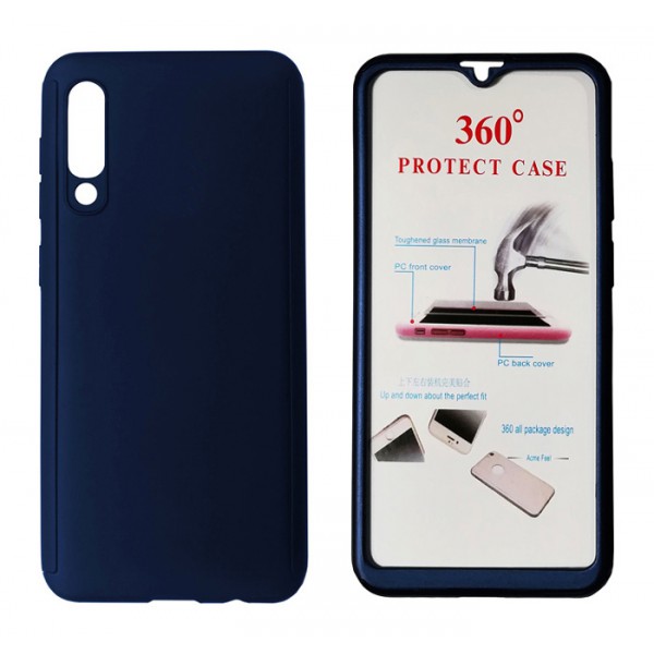 POWERTECH Θήκη Body 360° με Tempered Glass για Samsung A50, μπλε