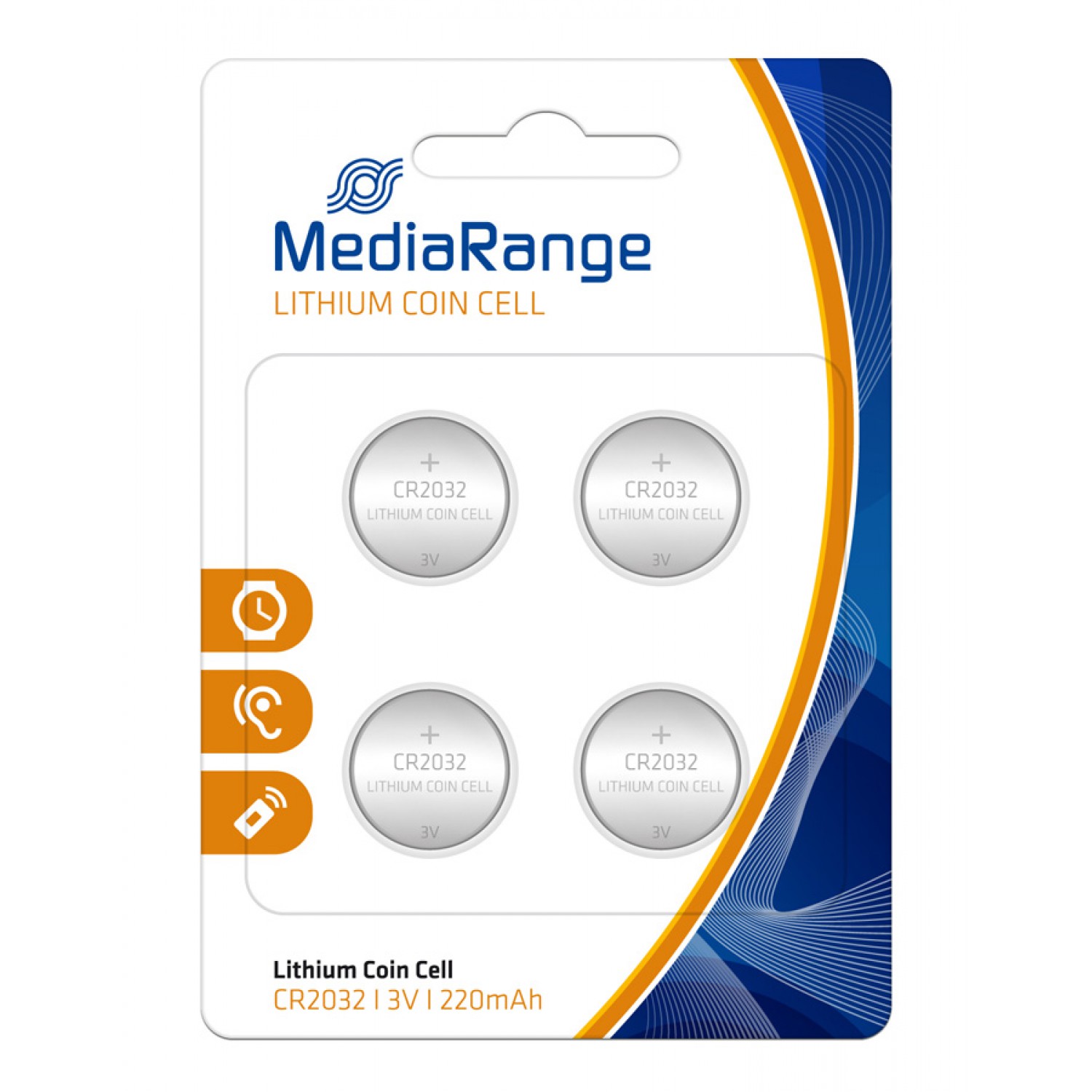 MEDIARANGE μπαταρίες λιθίου CR2032, 3V, 4τμχ MEDIARANGE μπαταρίες λιθίου CR2032, 3V, 4τμχ