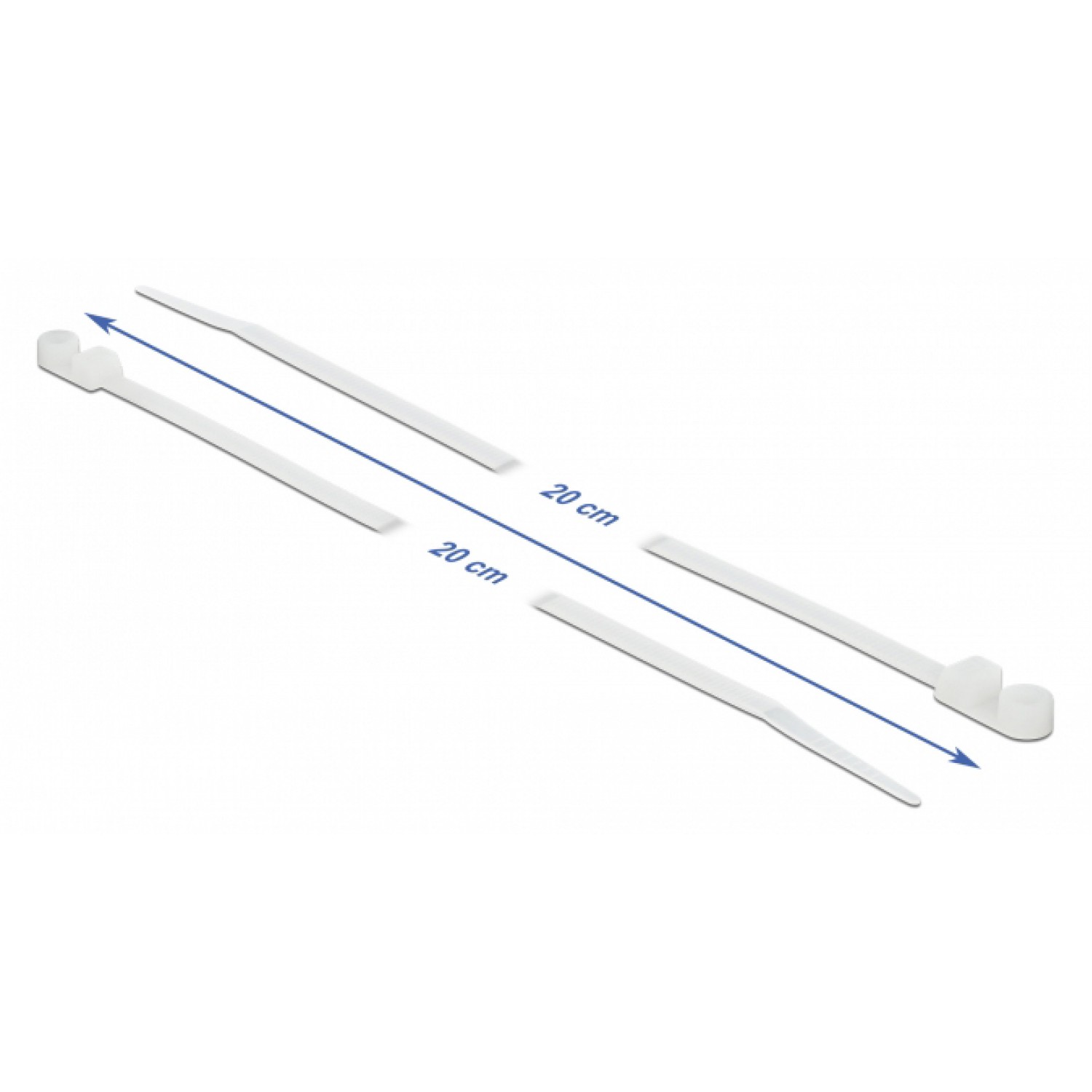 DELOCK Δεματικά καλωδίων 18945 με οπή στερέωσης, 200x4.8mm, λευκά, 10τμχ DELOCK Δεματικά καλωδίων 18945 με οπή στερέωσης, 200x4.8mm, λευκά, 10τμχ