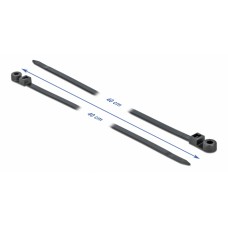 DELOCK Δεματικά καλωδίων 18953 με οπή στερέωσης, 400x7.6mm, μαύρα, 10τμχ