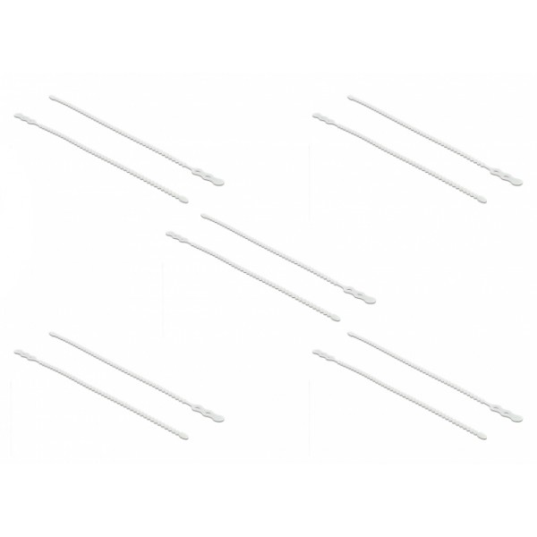 DELOCK reusable δεματικά καλωδίων 18962, 210x4.5mm, λευκά, 10τμχ