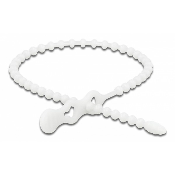 DELOCK reusable δεματικά καλωδίων 18962, 210x4.5mm, λευκά, 10τμχ