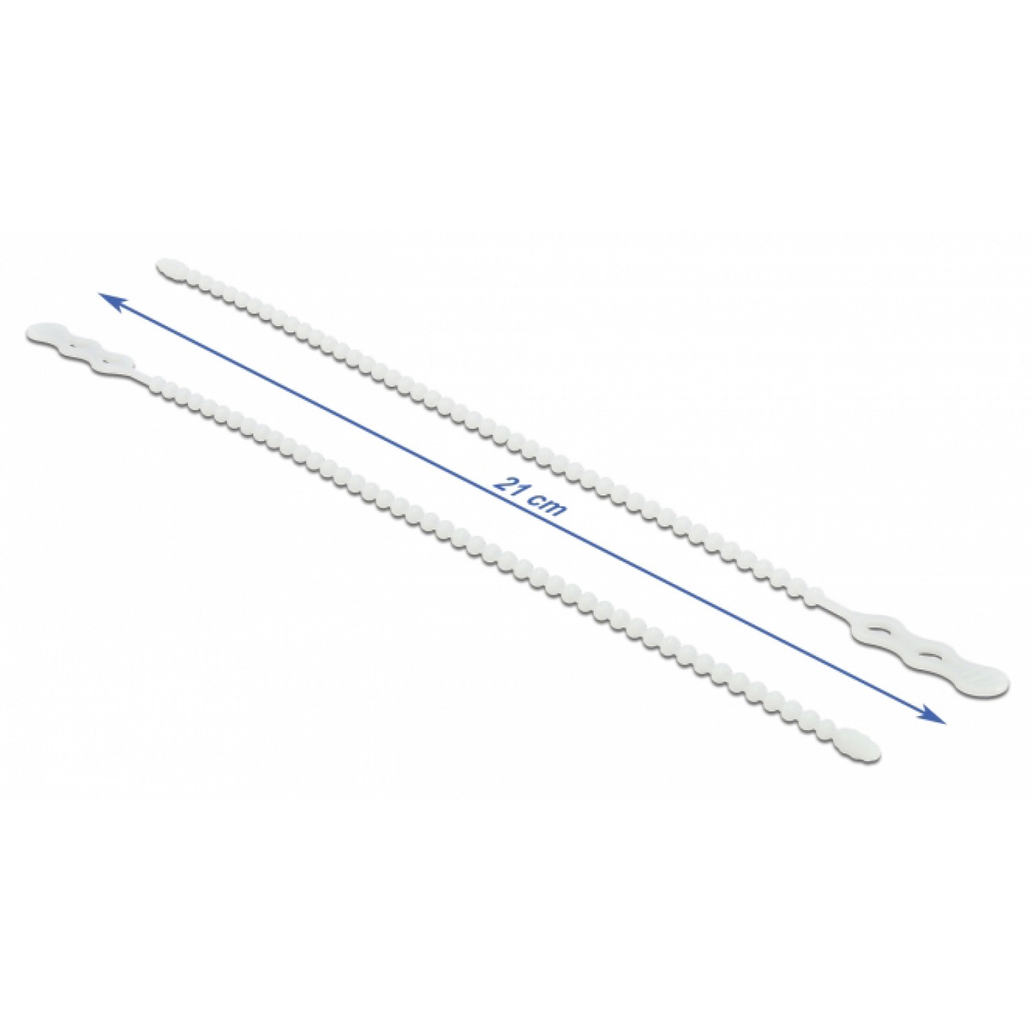 DELOCK reusable δεματικά καλωδίων 18962, 210x4.5mm, λευκά, 10τμχ