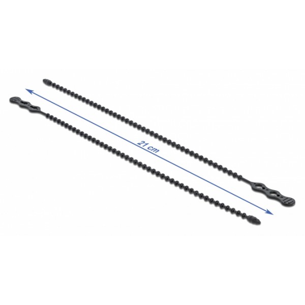 DELOCK reusable δεματικά καλωδίων 18966, 210x4.5mm, μαύρα, 10τμχ DELOCK reusable δεματικά καλωδίων 18966, 210x4.5mm, μαύρα, 10τμχ