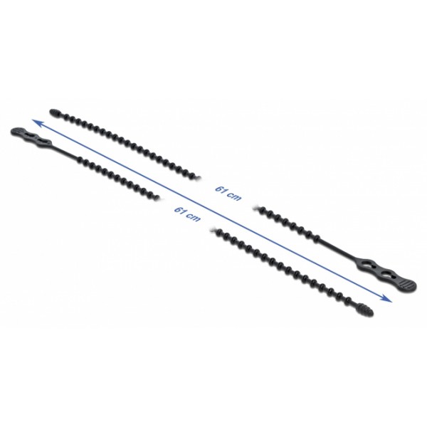 DELOCK reusable δεματικά καλωδίων 18969, 610x6.5mm, μαύρα, 10τμχ DELOCK reusable δεματικά καλωδίων 18969, 610x6.5mm, μαύρα, 10τμχ