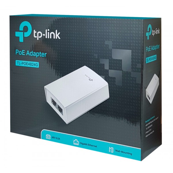 TP-LINK Gigabit PoE Adapter TL-POE4824G, 48V 24W, power cable, Ver. 1.0 TP-LINK Gigabit PoE Adapter TL-POE4824G, 48V 24W, power cable, Ver. 1.0