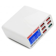 USB φορτιστής 6 θέσεων με LCD monitor BST-U3, 5V 8A, 40W