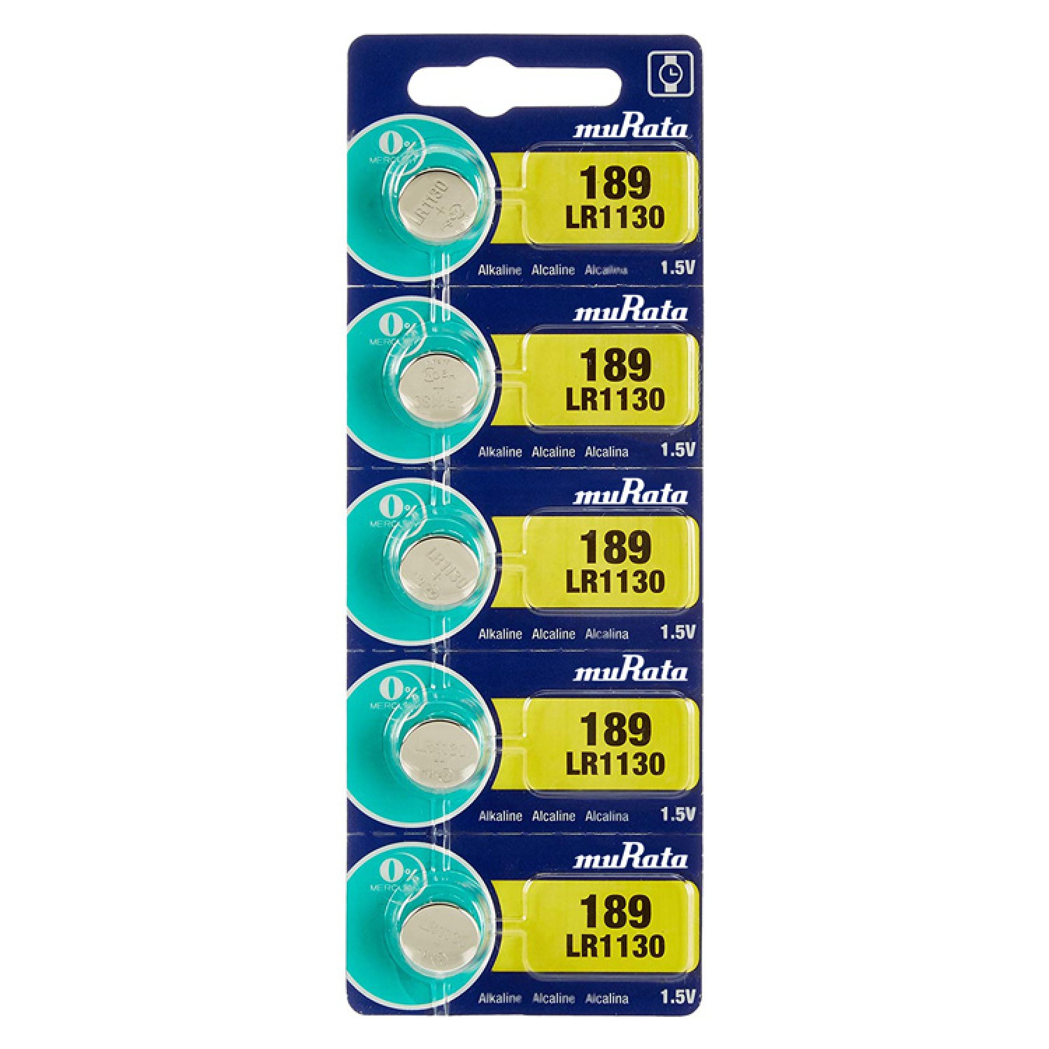 MURATA Αλκαλικές μπαταρίες LR1130 MR-LR1130, 1.5V, 5τμχ MURATA Αλκαλικές μπαταρίες LR1130 MR-LR1130, 1.5V, 5τμχ