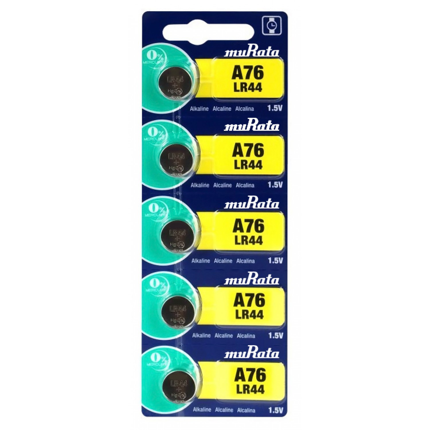 MURATA Αλκαλικές μπαταρίες LR44 MR-LR44, 1.5V, 5τμχ MURATA Αλκαλικές μπαταρίες LR44 MR-LR44, 1.5V, 5τμχ