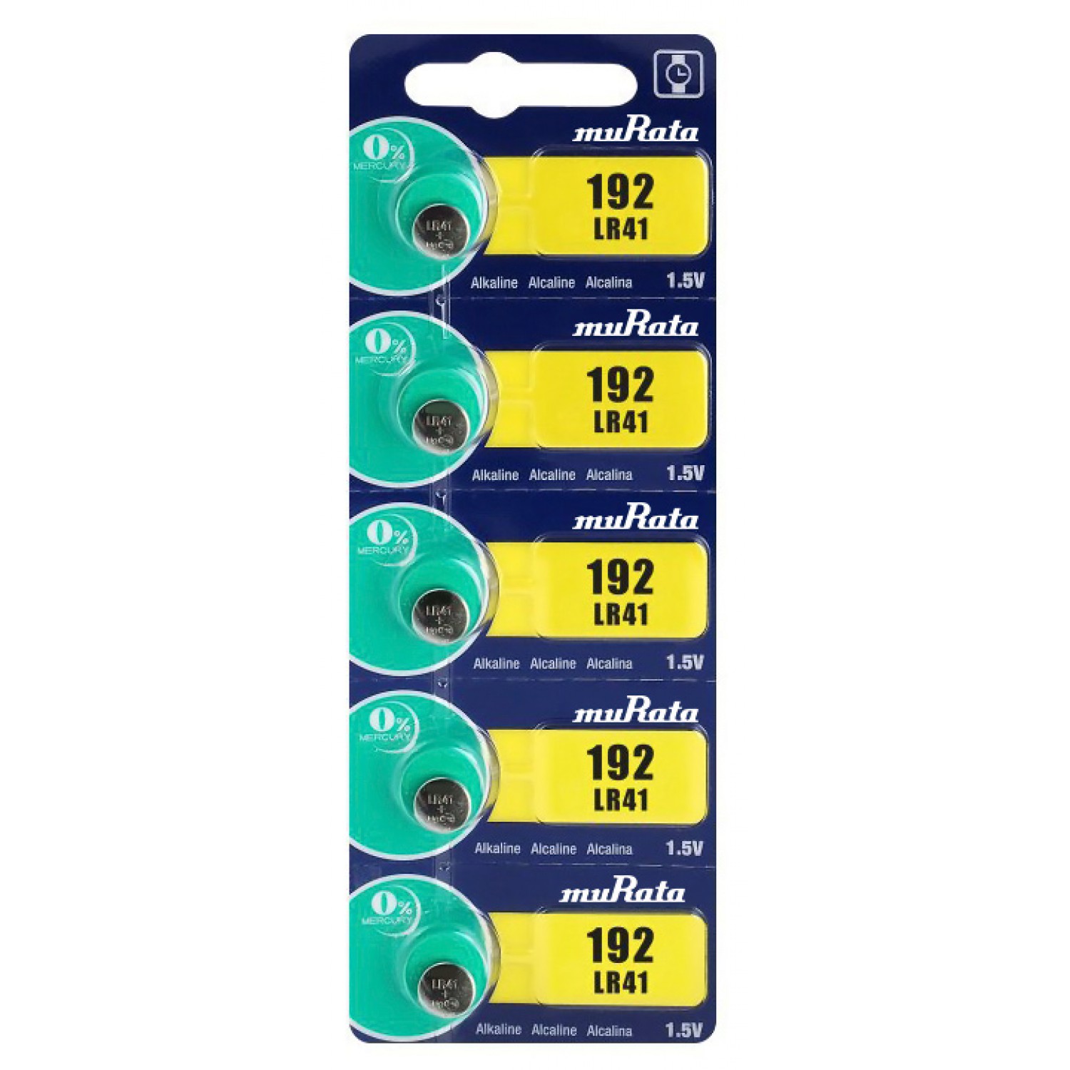 MURATA Αλκαλικές μπαταρίες LR41 MR-LR41, 1.5V, 5τμχ MURATA Αλκαλικές μπαταρίες LR41 MR-LR41, 1.5V, 5τμχ