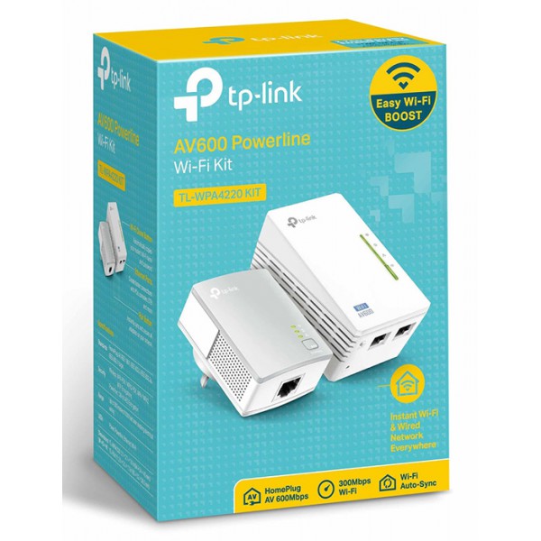 TP-LINK Wi-Fi AV600 Powerline Extender Kit TL-WPA4220, 300Mbps, Ver. 4.0 TP-LINK Wi-Fi AV600 Powerline Extender Kit TL-WPA4220, 300Mbps, Ver. 4.0