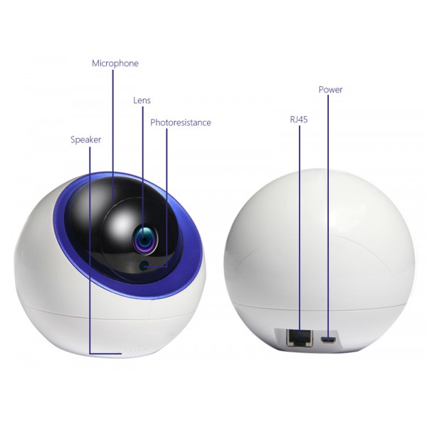 INNOTRONIK smart IP κάμερα ITY-PT16, ανίχνευση κίνησης, Tuya, 2MP, 1080p