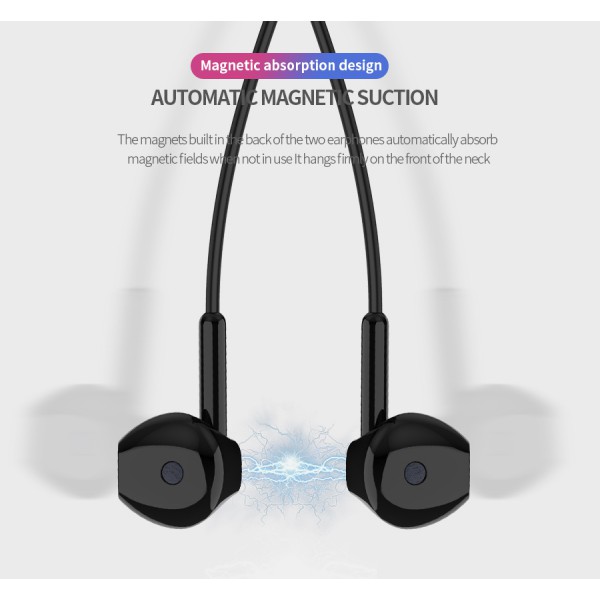 CELEBRAT Bluetooth earphones A17, με μαγνήτη, μικρόφωνο HD, λευκά
