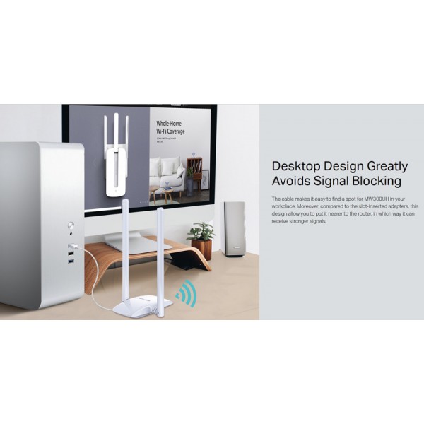 MERCUSYS Wireless USB Adapter MW300UH, 300Mbps, 2x2 MIMO, Ver. 1 MERCUSYS Wireless USB Adapter MW300UH, 300Mbps, 2x2 MIMO, Ver. 1