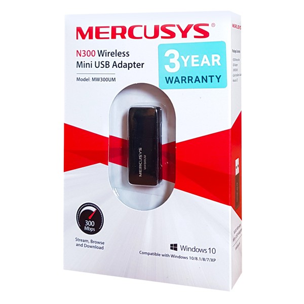 MERCUSYS Wireless Mini USB Adapter MW300UM, 300Mbps, Ver. 3