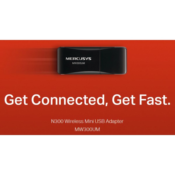 MERCUSYS Wireless Mini USB Adapter MW300UM, 300Mbps, Ver. 3