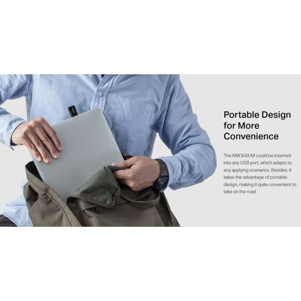 MERCUSYS Wireless Mini USB Adapter MW300UM, 300Mbps, Ver. 3