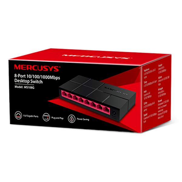 MERCUSYS Desktop Switch MS108G, 8x 10/100/1000 Mbps, Ver. 1 MERCUSYS Desktop Switch MS108G, 8x 10/100/1000 Mbps, Ver. 1