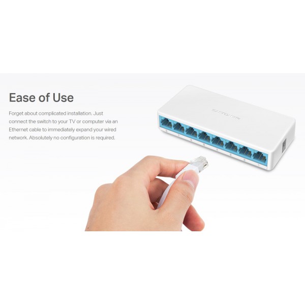 MERCUSYS Desktop Switch MS108, 8x 10/100 Mbps, Ver. 2 MERCUSYS Desktop Switch MS108, 8x 10/100 Mbps, Ver. 2