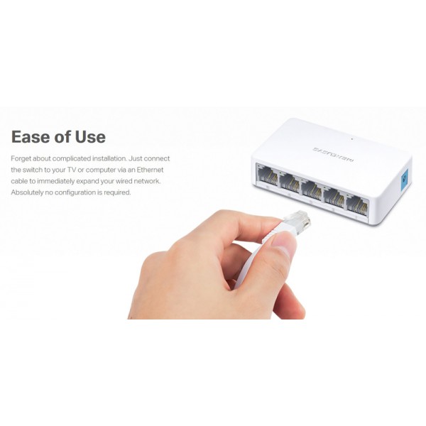 MERCUSYS Desktop Switch MS105, 5x 10/100 Mbps, Ver. 2 MERCUSYS Desktop Switch MS105, 5x 10/100 Mbps, Ver. 2