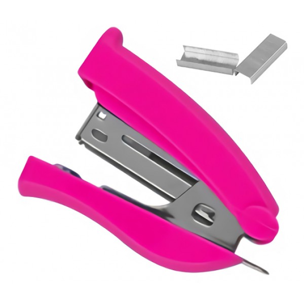 MP mini συρραπτικό με ανταλλακτικά PA612, 24/6, 12 φύλλα, ροζ