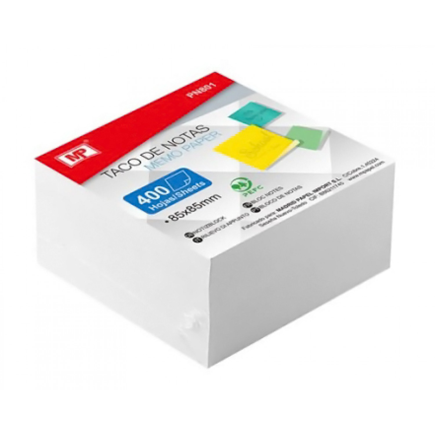 MP χαρτάκια σημειώσεων PN801, 85 x 85mm, 400τμχ, λευκά MP χαρτάκια σημειώσεων PN801, 85 x 85mm, 400τμχ, λευκά