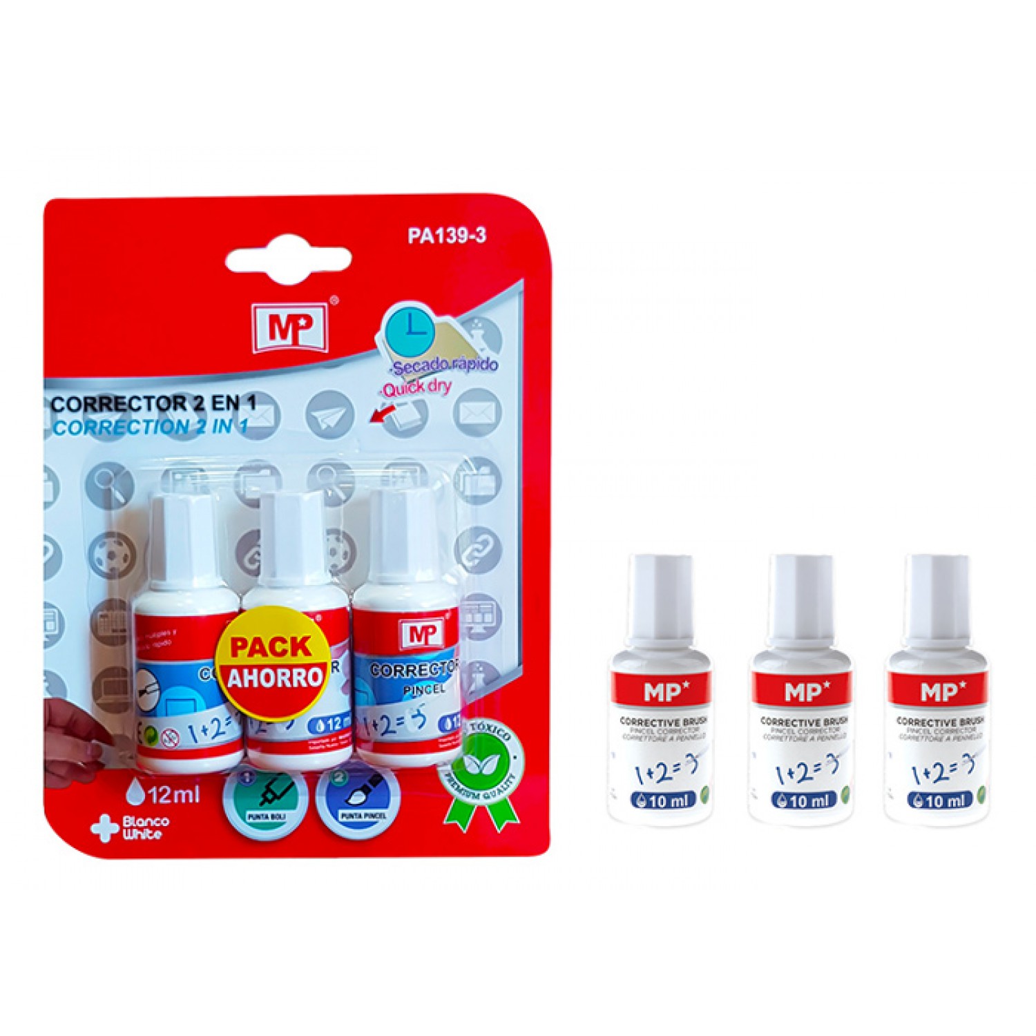 MP Διορθωτικό υγρό 12ml PA139, 3τμχ MP Διορθωτικό υγρό 12ml PA139, 3τμχ