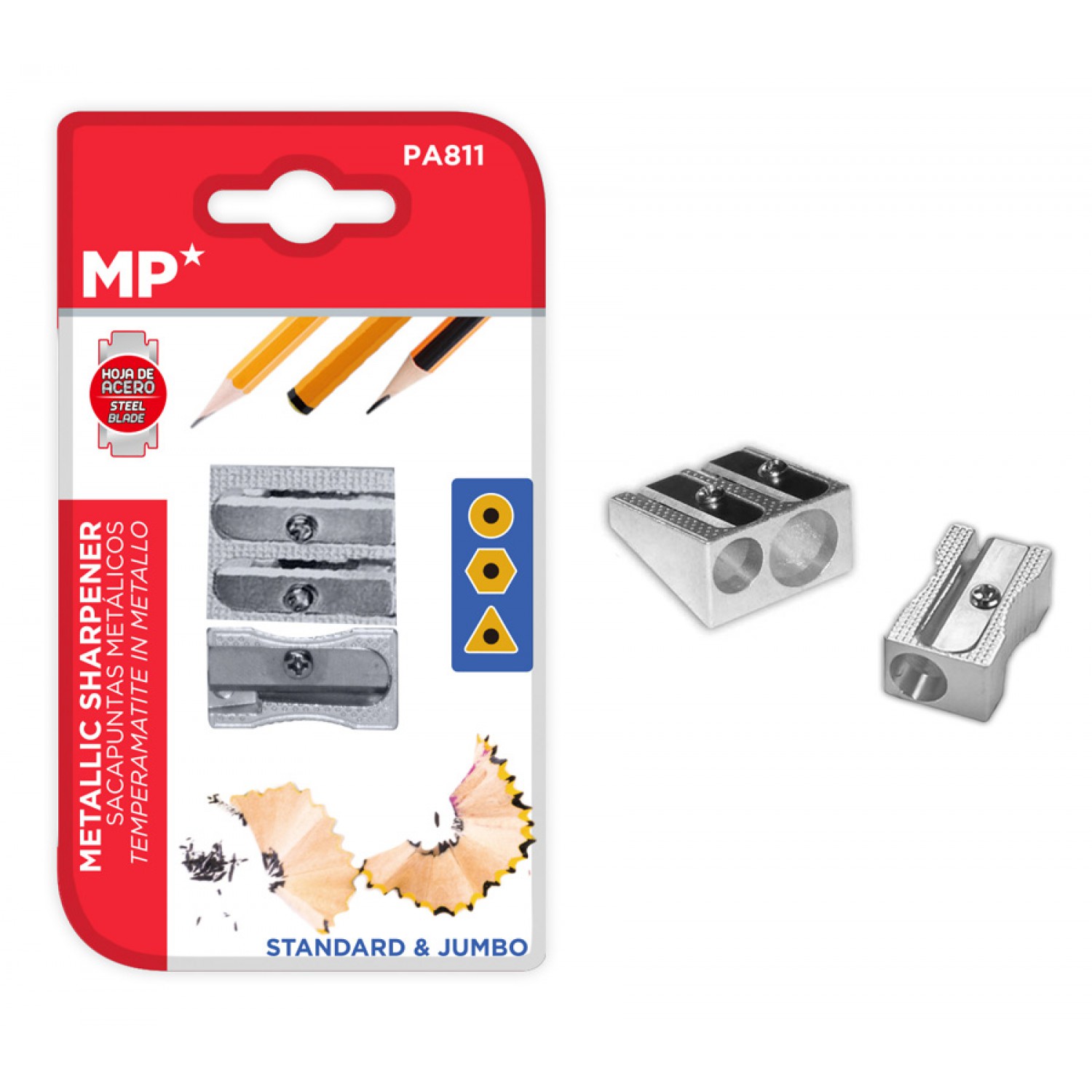 MP σετ μεταλλικές ξύστρες PA811, 25mm, ασημί MP σετ μεταλλικές ξύστρες PA811, 25mm, ασημί