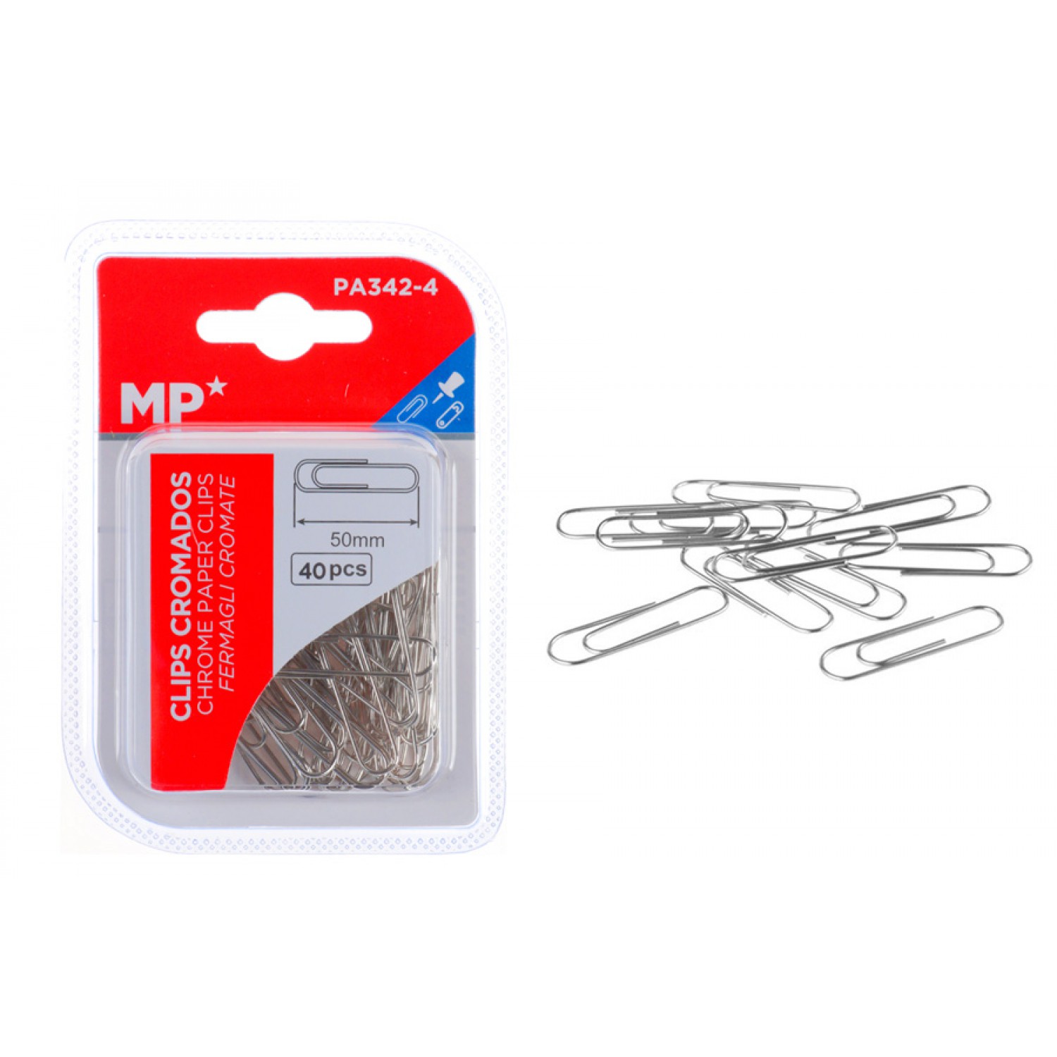 MP μεταλλικοί συνδετήρες PA342-4, 50mm, 40τμχ, ασημί MP μεταλλικοί συνδετήρες PA342-4, 50mm, 40τμχ, ασημί