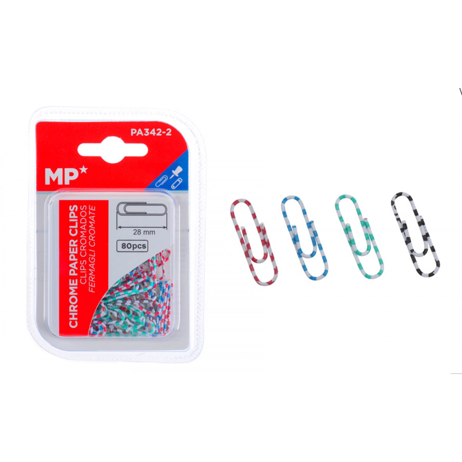MP πλαστικοποιημένοι συνδετήρες PA342-2, 28mm, 80τμχ, χρωματιστοί MP πλαστικοποιημένοι συνδετήρες PA342-2, 28mm, 80τμχ, χρωματιστοί