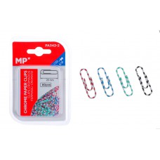 MP πλαστικοποιημένοι συνδετήρες PA342-2, 28mm, 80τμχ, χρωματιστοί