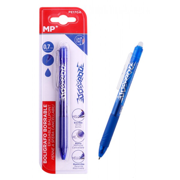 MP στυλό erasable με γόμα PE170A, 0.7mm, μπλε MP στυλό erasable με γόμα PE170A, 0.7mm, μπλε