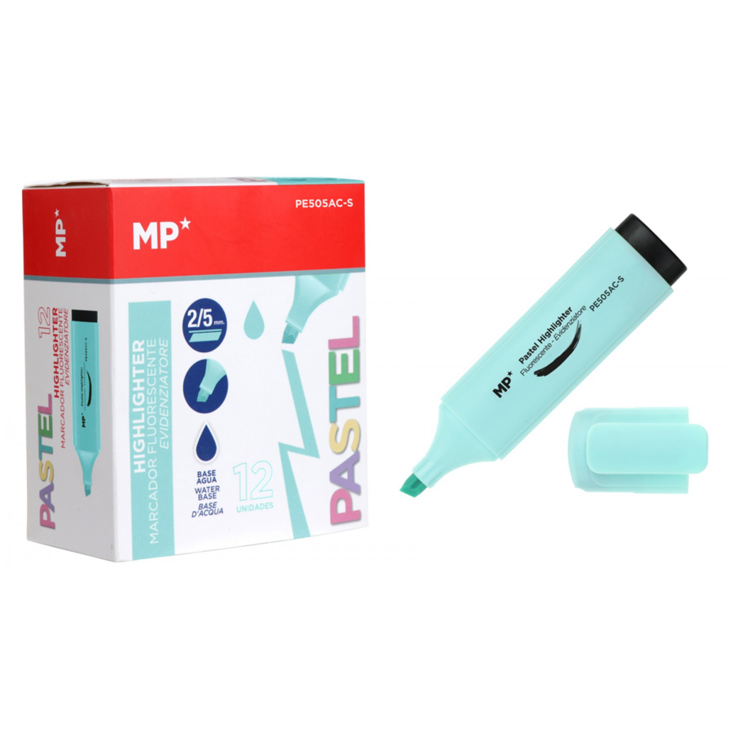 MP μαρκαδόρος υπογράμμισης PE505AC-S, γαλάζιος, 12τμχ MP μαρκαδόρος υπογράμμισης PE505AC-S, γαλάζιος, 12τμχ