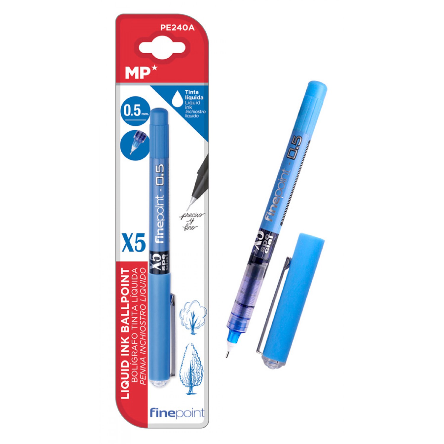 MP στυλό διαρκείας, καλλιγραφίας PE240A, 0.5mm, μπλε MP στυλό διαρκείας, καλλιγραφίας PE240A, 0.5mm, μπλε