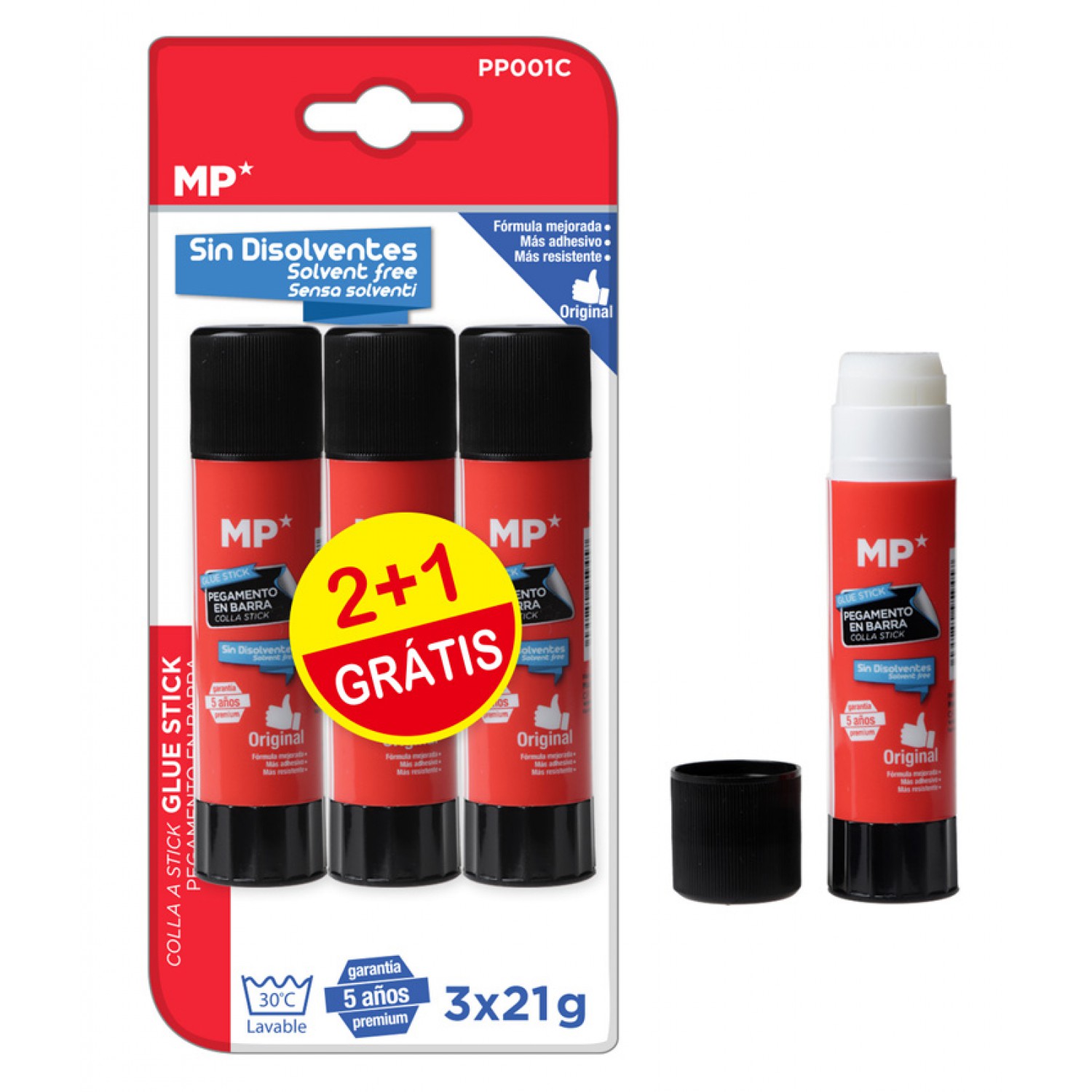 MP κόλλα στικ PP001C, διάφανη, 21g, 3τμχ MP κόλλα στικ PP001C, διάφανη, 21g, 3τμχ